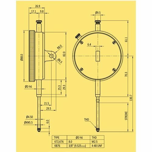 Plunger Type Dial Gauge – MODEL 88